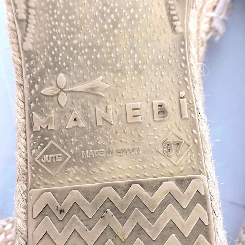 MANEBI Valencia platform Espadrilles metallic silver size 37 women’s